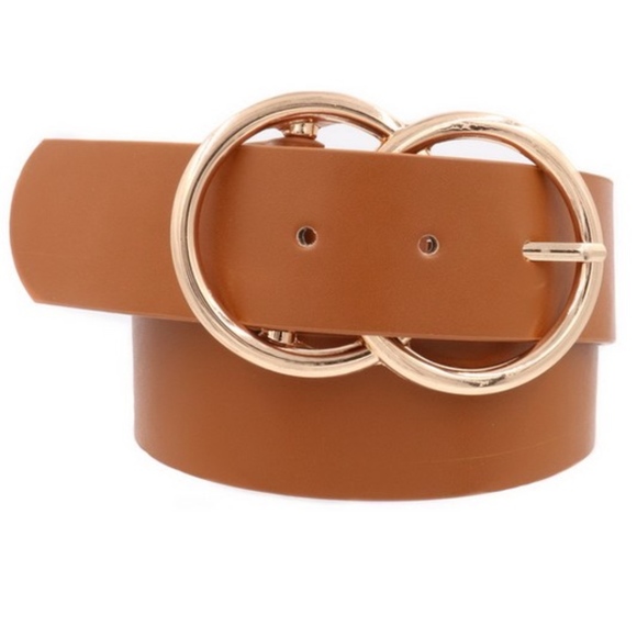 Luxe Vegan double circle leather Belt - Picture 2 of 3